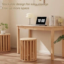 Stackable Stools Set of 4,4-in-1 Wood Stool,Round Wooden Stools with Anti-Slip Foot Pads for Kitchen,Bedroom,Living Room,Bar,No Assembly Required Durable and Space-Saving Design,18 inch (Natural) by CozyNest Decor
