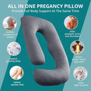 Sasttie Pregnancy Pillows for Sleeping, Jumbo U Shaped Cooling Full Body Pillow with Removable Cover, Pregnant Women Must Haves, Maternity Essential, Dark Grey by TinyTreasures Baby Boutique
