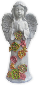 Angel Solar Garden Outdoor Statues with Succulent Plants and 6 LED Lights– Outside Solar Garden Decor Figurines -Remembrance & Sympathy Gifts Decorations by CozyNest Decor