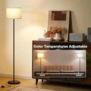 Ambimall 60'' Modern Floor Lamp with Remote, Tall Lamps for Living Room, Bedroom, Office, Dining Room, Beige Shade with Black Pole(Included Bulb) by CozyNest Decor