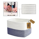 COMFY-HOMI Medium Cotton Rope Basket With Handles for Shelves|Dog Toy|Baby Gift Basket Empty for Organizing|NEW Generation 13.5" x 11" x 9.5" Living Room (Navy Blue) by CozyNest Decor