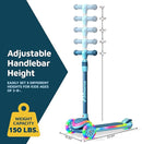 3-Wheel Kids Scooter with Multi-Color Lights on Deck & Wheels – 5-Height Adjustable Handlebar, Wide Anti-Slip Deck, Child Safety Certified, Boys & Girls Ages 3+ Supports Up to 150 lbs by TinyTreasures Baby Boutique
