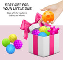 Baby Textured Multi Sensory Toys Massage Ball Gift Set BPA Free for Toddlers 1-3 Soft Balls Montessori Infant Baby Toys 6 to 12 Months 6 Pack by TinyTreasures Baby Boutique