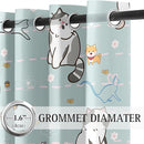 Cartoon Cat Blackout Curtains for Girls Room - Grommets Top, Animal Themed, Thermal Insulated Panels for Bedroom, Nursery Decor, 82 in x 84 in by TinyTreasures Baby Boutique