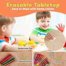 FUNLIO Kids Table and 4 Chairs Set, Height Adjustable Toddler Table and Chair Set for Ages 3-8, Easy to Wipe Arts & Crafts Table, for Classrooms/Daycares/Homes, CPC & CE Approved（5-Piece Set） by CozyNest Decor