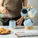 Hasense 15 Ounce Porcelain Coffee Mugs Set of 4 with Large Handle Perfect for Coffee, Tea, Milk, Chocolate and Latte, Unqiue Glaze Ceramic Coffee Cups Set for Man and Woman, Sky Blue by CozyNest Decor