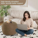MeMoreCool Round Stuffed Pouf Ottoman Foot Rest, Floor Pouf Foot Stool with Soft Foam Chunk Filling, Small Round Ottoman Footstool Circle Footrest for Living Room, Light Coffee by CozyNest Decor