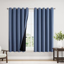 ChrisDowa 100% Blackout Curtains 63 inch Long for Bedroom with Black Liner, Extra Wide 2 Thick Layers Total Blackout Thermal Insulated Grommet Window Curtains 2 Panels Set (Stone Blue, 60 x 63 Inch) by TinyTreasures Baby Boutique