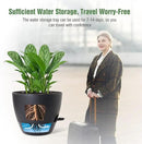 WOUSIWER 10 inch Self Watering Planters, 2 Pack Large Plastic Plant Pots with Deep Reservior and High Drainage Holes for Indoor Outdoor Plants and Flowers, Black by GreenHaven Gardens