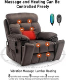 Large Power Lift Chairs Recliners for Elderly with Heated and Massage, Lazy Boy Recliner Chair with 26in Extra Wide Seat, Hidden Cup Holder, Side Pocket by CozyNest Decor