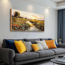 PHAOHUAXM Large Canvas Wall Art For Living Room Wall Decor For Bedroom Watercolour Painting Office Decoration Countryside Sunrise Scenery Wall Picture Home Decor Ready To Hang 30x60 In Wood Framed by CozyNest Decor