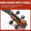 1/4 Size Violin for Kids, Beginners, Students, Solid Spruce Top, Maple Back Fiddle with Brazilwood Bow, Tuner, Hard Case, Shoulder Rest & More, Perfect Handcraft Gift by TinyTreasures Baby Boutique