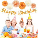 Orange Hippie Birthday Party-Decorations Paper-Flowers - 14pcs Happy Banner Fall Honeycomb Tissue Pom Poms,Boho Streamers Garland Fans,Sweet Peach Groovy Sunset Groovy Hanging Supplies Decor Hugfond by CozyNest Decor
