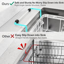 GSlife Expandable in Sink Small Dish Drying Rack - Stainless Steel Capacity Adjustable Over The Sink Dish Rack with Cup Holder (12" -16.8"), Dish Drainer for Kitchen Sink with Utensil Holder, Silver by CozyNest Decor