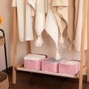 3 Pack Small Storage Baskets for Organizing, Cute Woven Decorative Gift Baskets for Shelves, Mini Closet Organizer Bins with Handles, 11.81''Lx7.87''Wx4.72''H-Pink by CozyNest Decor