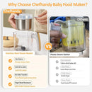 Chefhandy Baby Food Maker, Steamer & Blender with Stainless Steel Basket, Puree Maker with Auto/Manual Blend, Bottle Warmer & Sterili-zer, Safe & Easy-to-Clean Compact Baby Food Processor (Yellow) by TinyTreasures Baby Boutique