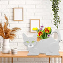White Cat Planter Plant Pots,Cute Garden Cat Flower Planter,Cat Planters Birthday Gifts for Women,Office,Indoor/Outdoor Decor（12.5 * 5.6 * 7.8in） by GreenHaven Gardens