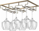 Wine Glass Rack - Under Cabinet Stemware Wine Glass Holder Glasses Storage Hanger 2 Pack Metal Organizer for Bar Kitchen Gold by CozyNest Decor