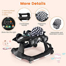 HONEY JOY 4-in-1 Baby Walker, Activity Push Walker w/3 Adjustable Heights, Smooth Wheels w/Adjustable Speed, Padded Seat, Music & Light, Foldable Car Walker for Baby Boys Girls Age 6 Months+ (Black) by TinyTreasures Baby Boutique