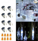 Solar Cork Lights Outdoor - Waterproof Fairy Lights for Wedding Party, Garden, Patio & Pathway Decor - Suitable for Most Wine Bottle Mouths - Cool White (8 Pack) by CozyNest Decor