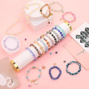 UFU 8mm Glass Beads for Jewelry Making, 1300+ Pcs 46 Colors Crackle Glass Beads Bracelet Making Kit, Round Crystal Beads for Bracelets Necklace DIY Crafts Gifts, Without Jewelry Pliers by TinyTreasures Baby Boutique