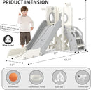 KORIMEFA 7 in 1 Toddler Slide, Kids Slide for Toddlers Baby 1-3 Years Old, Indoor and Outdoor with Basketball Hoop & Golf Set, Plastic Slides for Kids Easy Assembly, Grey by TinyTreasures Baby Boutique