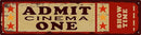 Tin Sign Cinema Vibes at Home Admit One Movie Ticket Funny Sign Vintage Carnival Inspired Metal Sign for Your Home Movie Theater 16x4 in by CozyNest Decor