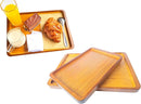 Bamboo Serving Tray – Two Sizes for Breakfast, Tea, Coffee & Snacks – Eco-Friendly Wooden Tray for Bed, Kitchen, Coffee Table, or Decorative Use by CozyNest Decor