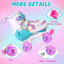 Rainbow Toddler Roller Skates - Size 4 Adjustable | Light Up Quad Skates for Girls & Boys Beginners Aged 3-12 by TinyTreasures Baby Boutique