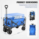 Beach Wagon with Big Wheels for Sand,Collapsible Folding All Terrain Utility Wagons Carts Foldable with Brakes for Sand Camping Sports Outdoor. by GreenHaven Gardens