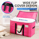 TAILI 10 Pack Pink Extra Large Moving Bags, Heavy Duty Totes with Visible Window, Wrap Around Handles, Ideal for Storage, Space-Saving by TinyTreasures Baby Boutique