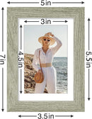 Vittanly 4x6 Picture Frames Set of 9, Shatter Resistant Plexiglass, Display 3.5x5 Pictures with Mat or 4x6 without Mat, Photo Frames for Wall or Tabletop, Engineered Wood, Driftwood