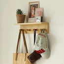 Entrance Coat Rack ，Coat Hooks, Wall-Mounted Wooden Hook Rack, Wall-Mounted Shelves are Very Suitable (Oak Colored Finish-2) by CozyNest Decor