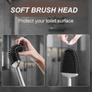 Sellemer Toilet Brush and Holder Set - Flexible Toilet Bowl Brush Head with Silicone Bristles, Compact Size for Storage and Organization, Ventilation Slots Base (1 Pack, Silver) by CozyNest Decor