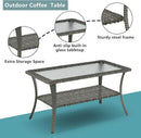 Outdoor Wicker Patio Furniture Set - 6 Piece Rattan Patio Conversation Set with 2 Rocking Swivel Chairs,2 Ottomans,1 Loveseat and 1 Coffee Table for Porch Deck Backyard Garden(Mixed Grey/Blue) by GreenHaven Gardens
