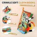 Jollybaby Baby Cloth Books, Touch & Feel Crinkle Soft Books, for Infants Babies, Toddler Early Educational Interactive Stroller Toys, Baby Girl & Boy Gift(Farm Tails) by TinyTreasures Baby Boutique