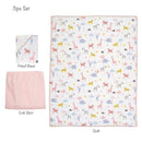Lambs & Ivy Snuggle Jungle Pastel Safari Cotton Jersey 3-Piece Crib Bedding Set by TinyTreasures Baby Boutique