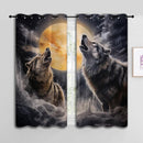 Fantasy Wolf Blackout Curtains for Boys Girl Bedroom Decor,Full Moon Starry Sky Wildlife Retro Thermal Insulated Grommet Drapes Darkening Window Curtain for Living Room Home 42x45 inch by TinyTreasures Baby Boutique