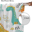 Dinosaur Curtains for Kids Boys Girls Home Decor Childish Cute Dino Animals Print Pattern Rod Pocket Blackout Window Drapes for Nursery Baby Bedroom Playroom W26xL84in 2 Panels by TinyTreasures Baby Boutique