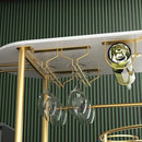Gold Bar Carts with 4-Tier Storage Shelves, Mobile Bar Serving Cart with Wine Rack and Glass Holder, for The Home, Kitchen, Living Room, Dining Room by CozyNest Decor
