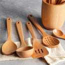 11 PCS WOSPONFAN Kitchen Utensils Set - Wooden Spoons for Cooking, Natural Beech Wood Wooden Utensils - Includes Wooden Spoons, Spatula Set, Slotted Spoon - Handmade Wooden Spoon Set by CozyNest Decor