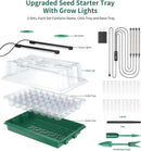 Seed Starter Tray, 80-Cells Seedling Starter Trays with Grow Light and Humidity Dome, Reusable Seed Germination Kit for Indoor Gardening Seed Starting (2 Pack, Green Base) by GreenHaven Gardens