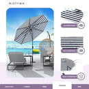 Midtown Umbrellas 10-Year-No-Fade - 8 Ft - UV Proof Navy/White Stripes Fabric - Umbrella Outdoor Patio, Auto-Tilt Aluminum Frame Patio Umbrella for Garden, Pool & Deck - Black Pole by GreenHaven Gardens