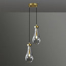 Brass Raindrop Pendant Lights Kitchen Island 2-Light, Cluster Gold Pendant Light Fixture for Bedroom, Dimmable Dining Room Light Fixture Hanging Pendant Lighting Ceiling Chandelier for Foyer by CozyNest Decor