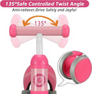 Baby Balance Bike Toys for 12-36 Months Kids Toy Boy and Girls Gifts Toddler Best First Birthday Gift Children Walker No Pedal Infant 4 Wheels Bicycle (Classic, Rose Red) by TinyTreasures Baby Boutique