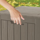 35 Gallon Lockable Resin Deck Box, Waterproof & UV-Resistant Outdoor Storage Box for Outdoor Cushion Storage, Garden Tools & Pool Accessories Storage, Gray by CozyNest Decor