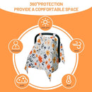80S Muslin Car Seat Cover for Babies - Soft & Breathable Infant Carrier Canopy, Lightweight Sunshade for Summer, Universal Fit for Baby Boys & Girls by TinyTreasures Baby Boutique