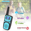 WokTok Small Machine Walkie Talkie,Camping Outdoor Game Toys Christmas Birthday Gift for Boys and Girls 3 4 5 6 7 8 9 10 Years Old Rechargeable with NOAA,Lanyard Kids Walkie Talkie 2 Packs by TinyTreasures Baby Boutique