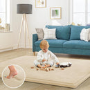 Baby Play Mat for Floor Tummy Time Mat Nursery Rug Muscle Area Playroom Rug Tatami 79"x118" Memory Foam 1.3" Thick Crawling For Babies,Toddlers, Infants, Kids,Floor(Beige) by TinyTreasures Baby Boutique