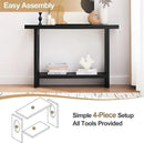 BECHAEO 47-Inch Modern Narrow Console Tables with Solid Wood Veneer - 2’’ Thickened Tabletop, 2-Tier Slim Sofa Table Behind Couch, Rectangle Entryway Table for Hallway Living Room, Black Oak by CozyNest Decor